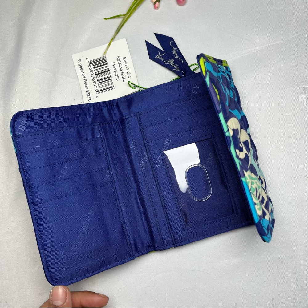 Vera Bradley Euro Wallet Katalina Blues Floral Wristlet Clutch - Picture 3 of 6